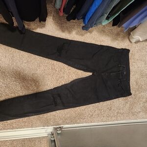 American Eagle Outfitters Black Ripped Next Level Stretch JEANS